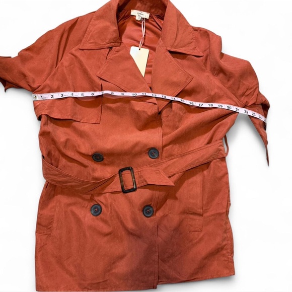 Faux Suede Double Breasted Trench Coat - Picture 15 of 16